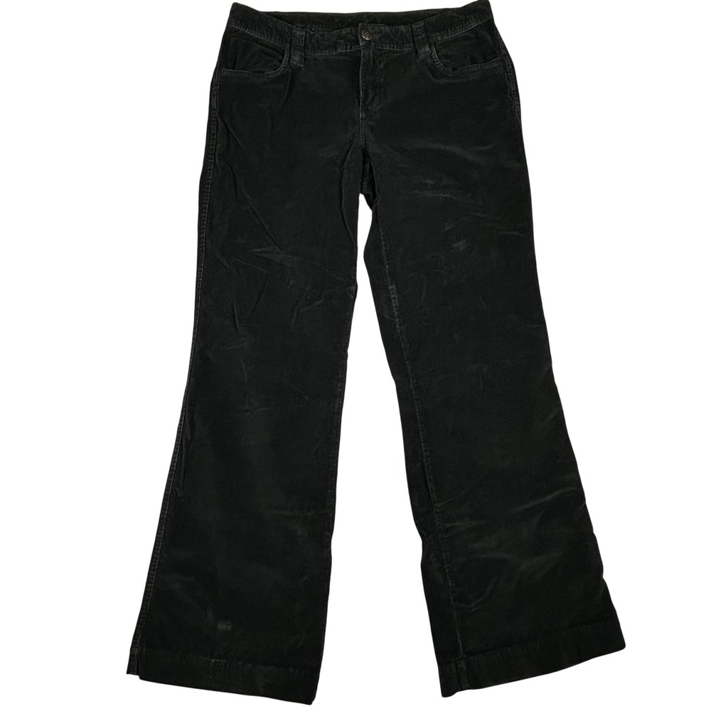 Gramicci Corduroy Pants Women Black Wide‎ Leg Flared Casual Outdoor Size 8